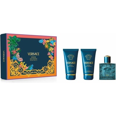 Versace Eros EDT 50 ml + Versace Eros energizujúci sprchový gél 50 ml + Versace Eros balzam po holení 50 ml