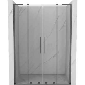 Mexen Velar L Duo плъзгащи се душ врати 140 см, прозрачни, gun metal - 871-140-003-02-95 (871-140-003-02-95)