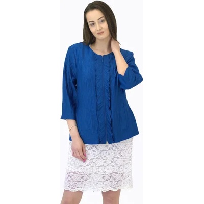 mar. fashion Синьо лятно сако с къдри и цип (ag52)