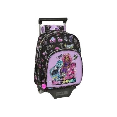 Monster High Училищна чанта с колелца Monster High Creep Черен 28 x 34 x 10 cm
