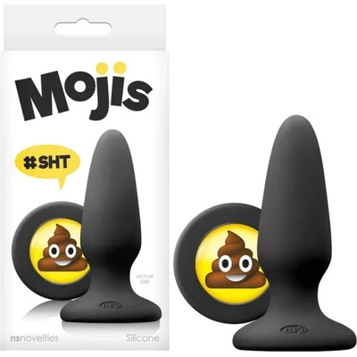 Анален плъг с емотикон, среден размер, черен - Moji’s SHT (NSTOYS0793)