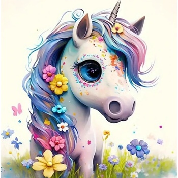 Norimpex - Puzzle Diamant painting: Cute unicorn 30x40cm - 1 - 39 piese