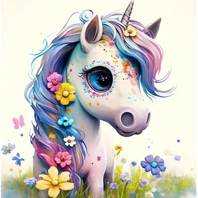 Norimpex - Puzzle Diamant painting: Cute unicorn 30x40cm - 1 - 39 piese