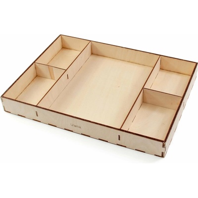 Úložný box Ulanik Drevená tácka 5 oddelení (4680136750497)