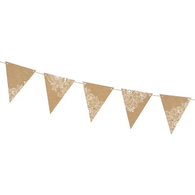 Party Deco Papírová vlaječková girlanda Kraft 210 cm – Zboží Dáma