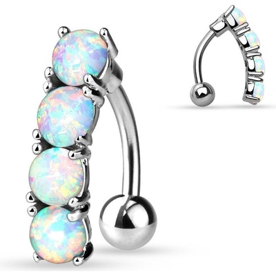 Šperky4U Piercing do pupíku opály světlé - WP01315-OP17