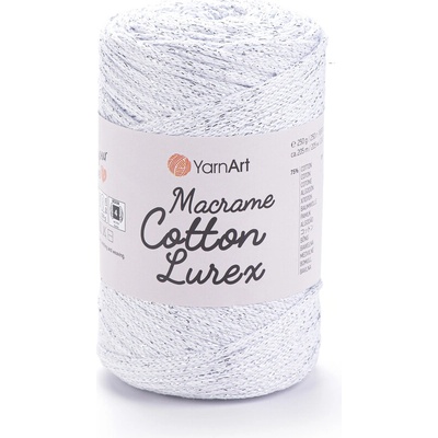 Yarn Art Macrame Cotton Lurex 720 světle šedá se stříbrnou nitkou