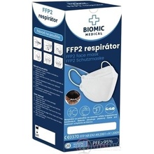 Biomic Respirátor FFP2, 3-panelový čierny 20 ks