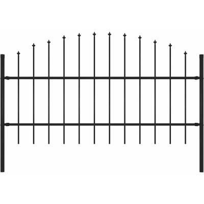 OMAXI Zahradní plot Woerden s kopím nahoře ocelový 170 x 100 cm černý 587073