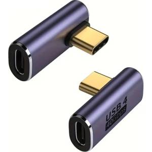 Reset Computers Adapter USB C-C, M/F, Angled, 40Gbps QC100W 962218 (C4072/ZW)
