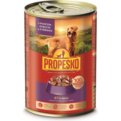 Propesko Adult malé & stredné plemená kura jahňa zverina 415 g