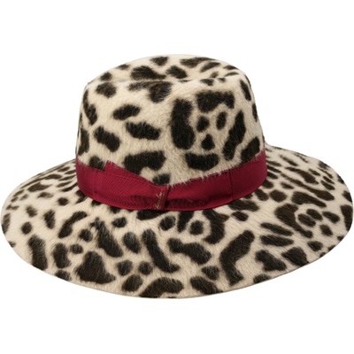 Claudette leopardý dámský klobouk Borsalino s růžovou stuhou