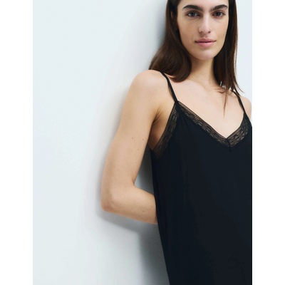 Marks & Spencer Нощница с дантелен кант Marks & Spencer черна Marks & Spencer | Cheren | ЖЕНИ | L