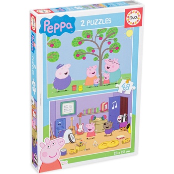 Educa Пъзел Educa от 2 x 48 части - Прасенцето Пепа (EDU15920)