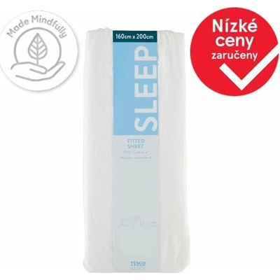 Tesco Basics Napínací prostěradlo White 160x200