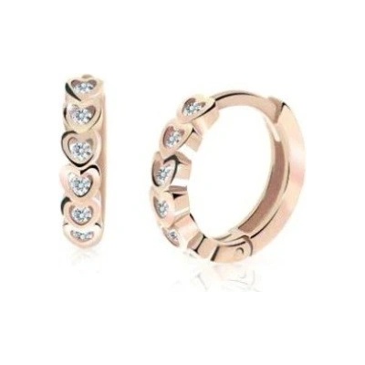 Cutie Diamonds dětské kruhové náušnice z růžového zlata s brilianty C3339-10-10-X-4-D
