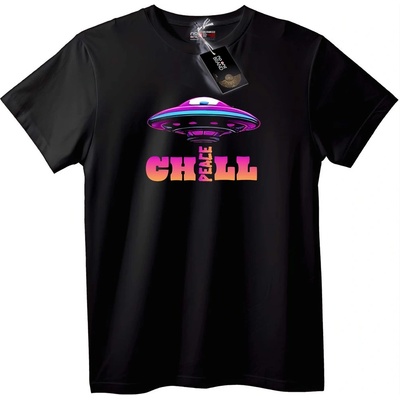 NOONEBRAND Тениска UFO Chill Peace - 2XL, Black