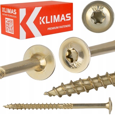 KLIMAS Wkret-met WKCP Ø10 mm TX-40 konštrukčná skrutka do dreva s tanierovou hlavou 140 mm - 25 ks