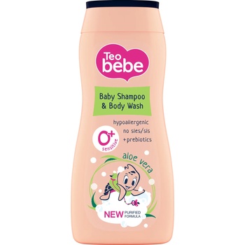 Teo Bebe Шампоан за коса и тяло Tео Bebe - Алое и пребиотик, 200 ml