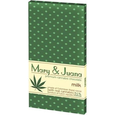 Euphoria Mary & Juana mléčná čokoláda s konopným semínkem 32% 80 g
