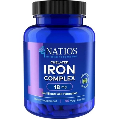 NATIOS Iron Chelated Complex Železo bisglycinát 18 mg 90 vegánskych kapsúl