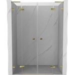 Mexen Lunar L Двойни душови врати на панти 150 см, прозрачни, златни - 834DL-150-000-50-00 (834DL-150-000-50-00)