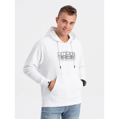 Ombre Men's unlined hooded sweatshirt with print white