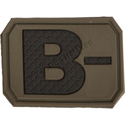 ŠTÍTOK 3D SO SUCHÝM ZIPSOM KRVNÁ SKUPINA 4,3 x 3,2 CM OLIV ZELENÁ (B NEGATÍV)