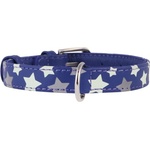 COLLAR Светещ кожен нашийник с звездички, лилав 21 - 29см, 12мм