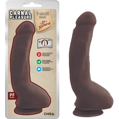 Пенис дилдо с тестиси, плътско удоволствие, 23, 5см. - Carnal Pleasure Brown (CHISA00269)