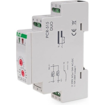 PCR-515 DUO - Časová relé pro zpoždění zapnutí, 230/24V, 10A, 1x NO/NC