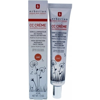Erborian CC Crème Centella Asiatica rozjasňujúci krém pre jednotný tón pleti SPF25 veľké balenie Doré 45 ml