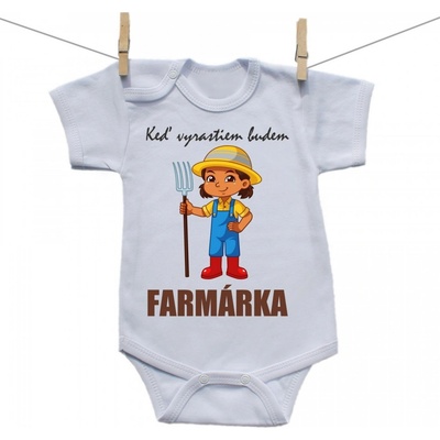 Boodyy Body s krátkym rukávom Keď vyrastiem budem farmárka