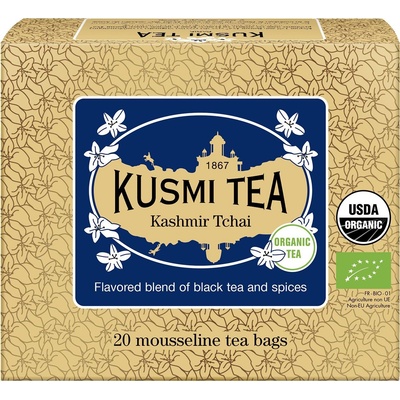 Kusmi Tea Био черен чай Kashmir Tchai в муселинови торбички 20 бр (21722A1120)