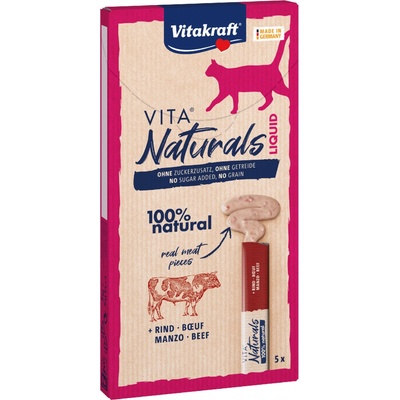 Vitakraft Vita Naturals Cat Liquid hovězí 5 x 15 g