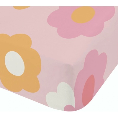 Catherine Lansfield Retro Daisy prostěradlo růžové 90x190
