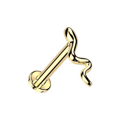 Šperky4U Zlacená labreta / piercing do ucha had LB0046GD-1206