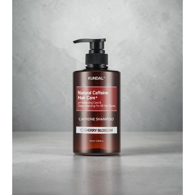 KUNDAL Caffeine Shampoo Cherry Blossom hloubkově čisticí přírodní šampon proti vypadávání vlasů 500 ml