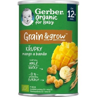 GERBER Organic křupky s mangem a banánem 35 g – Zboží Dáma