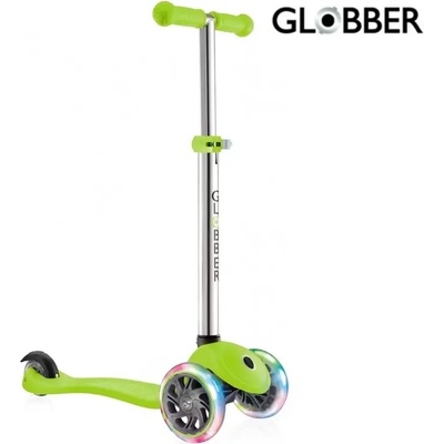 Globber Детска тротинетка със светещи гуми и регулация Зелена - Globber