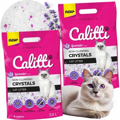 CALITTI Crystals silikónová podstielka pre mačky s vôňou levandule 3,8 l