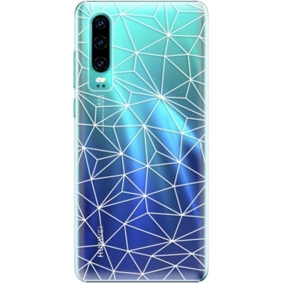 iSaprio Abstract Triangles 03 Huawei P30 biele