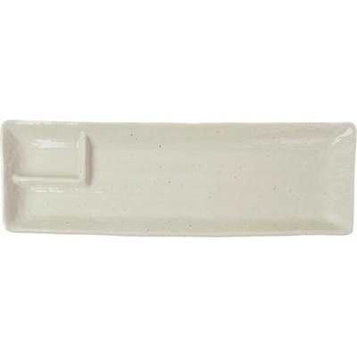Servírovací tanier CONTOUR 33 x 10,5 cm vysoký okraj biela keramika MIJ