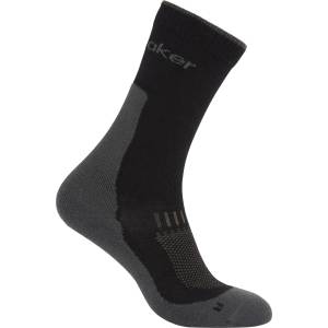 Icebreaker Мъжки туристически чорапи Icebreaker Merino Hike+ Light Crew Walking socks - Black / Obsidian - размер 44, 5-46, 5 (EU) (201-9225-0113)