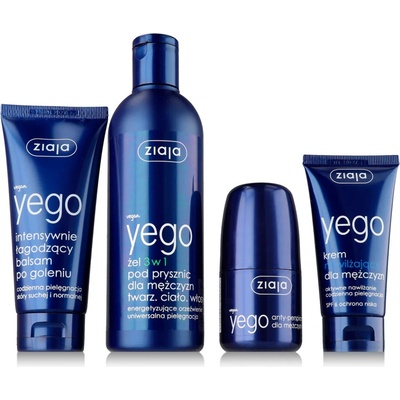 Ziaja Men (Yego) sprchový gel 3v1 300 ml + hydratační krém SPF6 50 ml + balzám po holení 75 ml + antiperspirant 60 ml dárková sada