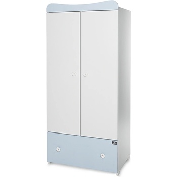 Lorelli Детски двукрилен гардероб Lorelli - Exclusive, Бял/Baby Blue (10170120039)