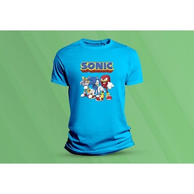Sandratex dětské bavlněné tričko sonic 1. azurová