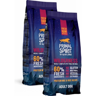 Primal Spirit Dog 60% Wilderness 2 x 12 kg