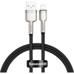 Baseus USB към Lightning кабел, 2.4A, 480Mbps, 1m - Baseus Cafule Series Metal (CALJK-A01) - черен