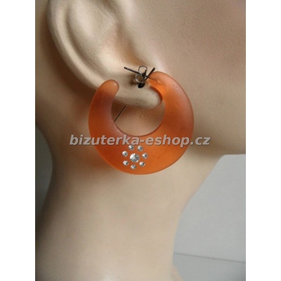 Bizuterka-eshop.cz kruhy 04536 oranžové s kamínky